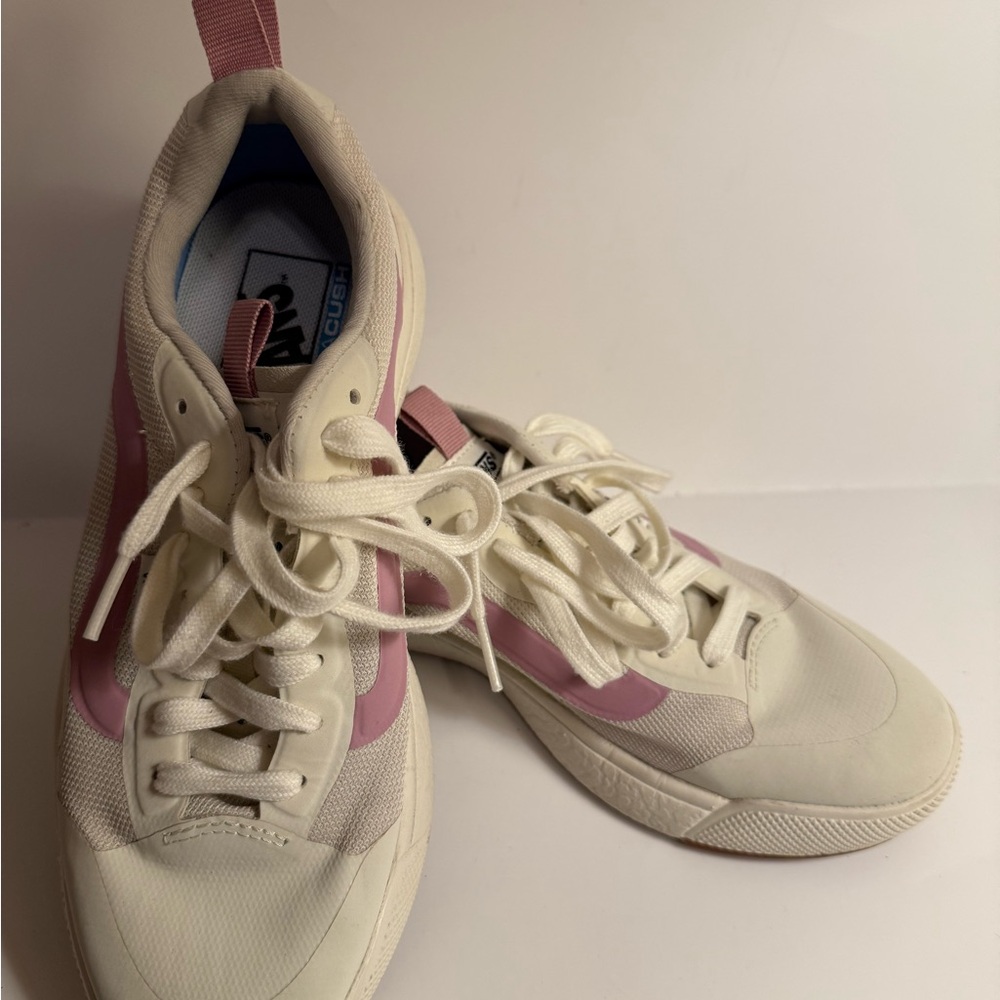 Vans Cream and Pink Sneakers